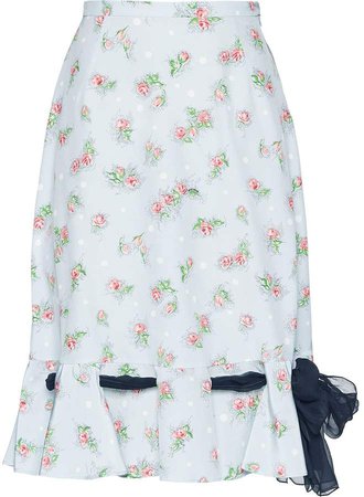 floral print ribbon skirt