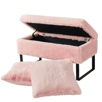 Pink ottoman & pillows