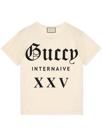 Gucci "Guccy Internaive XXV" Cotton T-shirt | Farfetch.com