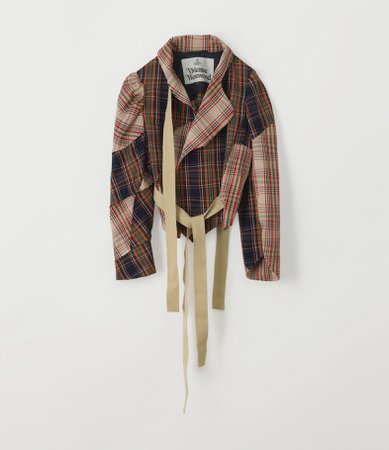 Vivienne Westwood Coats and Jackets | Women's Clothing | Vivienne Westwood - Tramp Cut-Off Beige Tartan