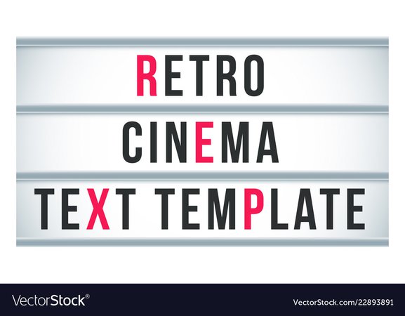 Marquee sign lightbox signage retro cinema or Vector Image