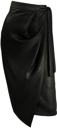 Me&Thee Cold Comfort Metallic Shimmer Wrap Skirt