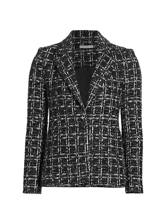 Shop Alice + Olivia Macey Cropped Tweed Jacket | Saks Fifth Avenue