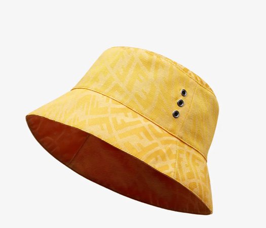 fendi yellow canvas bucket hat