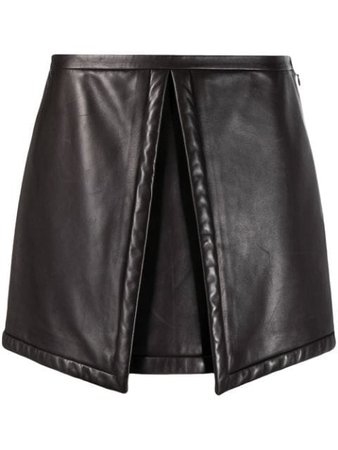 Shop brown Louis Vuitton pre-owned box design leather mini skirt with Express Delivery - Farfetch