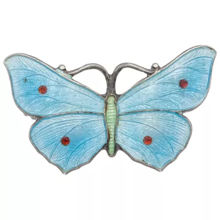 Art Nouveau Enamel Butterfly Brooch