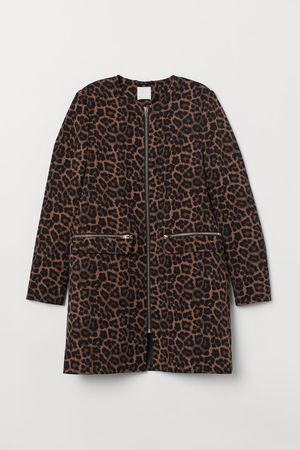 Short coat - Brown/Leopard print - Ladies | H&M GB