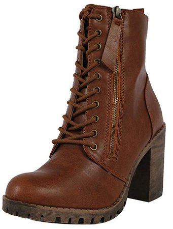 Brown Heeled Leather Boot