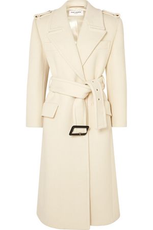 SAINT LAURENT | Belted wool coat | NET-A-PORTER.COM