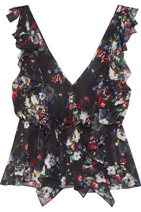 Viola ruffled floral-print silk-georgette top | MARISSA WEBB | Sale up to 70% off | THE OUTNET