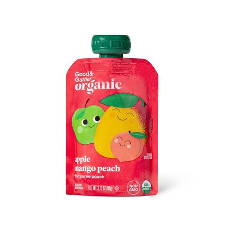 Organic Apple Mango And Peach Fruit Squeezers - 12ct - Good & Gather™ : Target