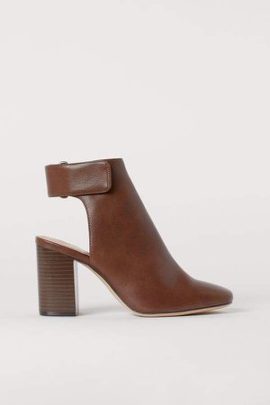 Open-heeled Boots - Beige