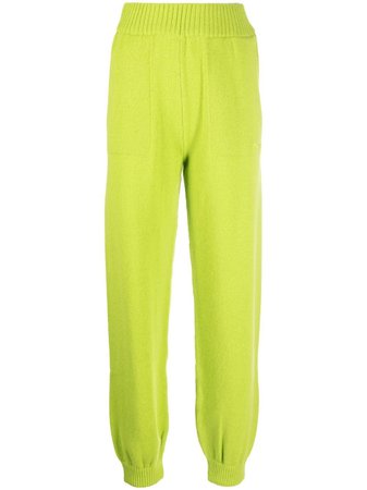 MSGM embroidered-logo Knitted Trousers - Farfetch