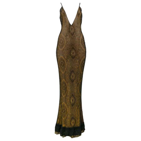 John Galliano, Black & Gold Lame Gown