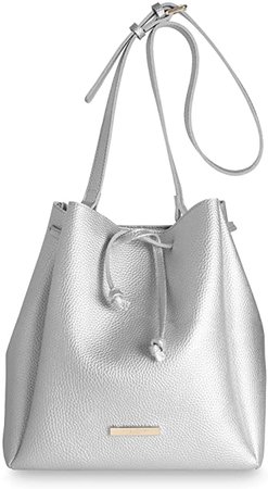 Katie Loxton Metallic Silver Chloe Large Women's Faux Leather Shoulder Handbag: Amazon.ca: Shoes & Handbags
