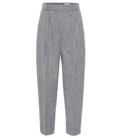 Cropped houndstooth wool pants