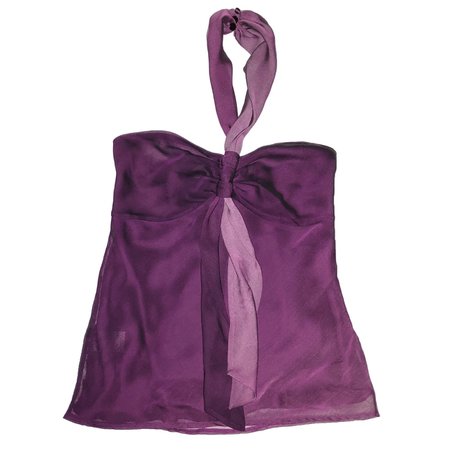 y2k / 00s two toned purple halter neck with overlay