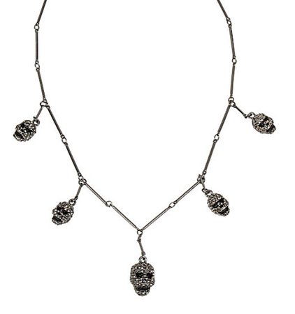 Betsey Johnson - - Betsey Johnson Jewelry Halloween Black Skull Frontal Necklace