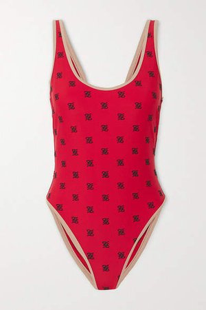 Karligraphy Embroidered Swimsuit