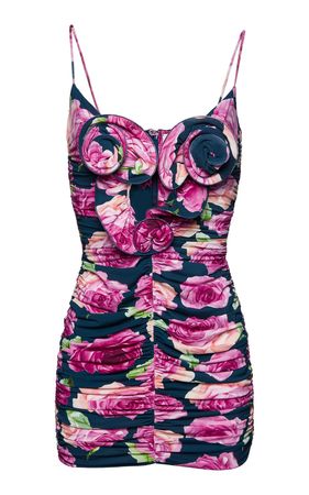 Floral Appliquéd Ruched Mini Dress By Magda Butrym | Moda Operandi