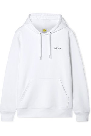 YEAH RIGHT NYC | Diva embroidered organic cotton-blend jersey hoodie | NET-A-PORTER.COM