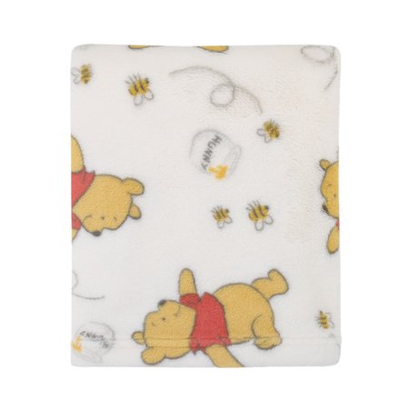 Disney Winnie the Pooh Plush Ivory Baby Blanket - Walmart.com
