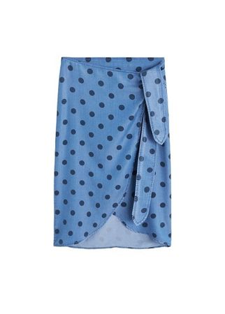MANGO Wrap print skirt