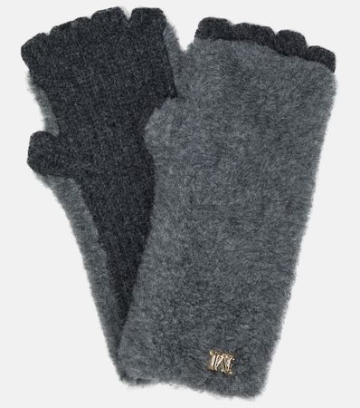 Manny Alpaca Wool And Silk Gloves in Grey - Max Mara | Mytheresa