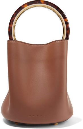 Pannier Leather Bucket Bag - Brown
