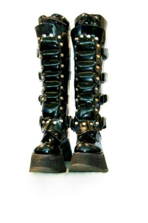 Muro Cyberpunk Platform Boots Vintage Black Patent Leather 90s | Etsy