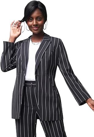 Jessica London Women's Plus Size Long Sleeve Bi-Stretch Blazer Jacket Work Office at Amazon Women’s Clothing store