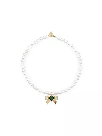 Ribbon Pearl Necklace - White | W Concept