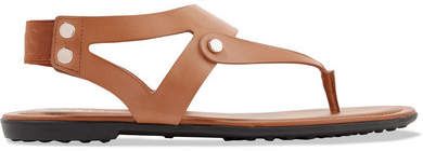 Leather Slingback Sandals - Tan