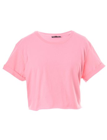 Women's Beyond Retro Reworked Reworked Bell Cropped Roll Sleeve T-Shirt Pink, XL | Beyond Retro - E00602658