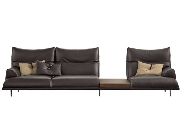Sectional leather sofa WOLF By Gamma Arredamenti