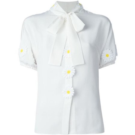 dolce and gabbana white daisy shirt blouse