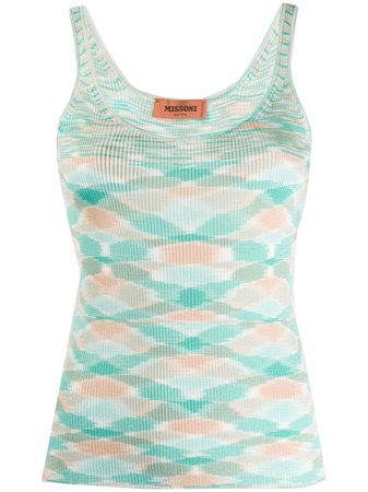 Shop Missoni embroidered geometric tank top with Express Delivery - FARFETCH