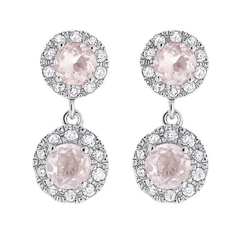 silver and pink earrings