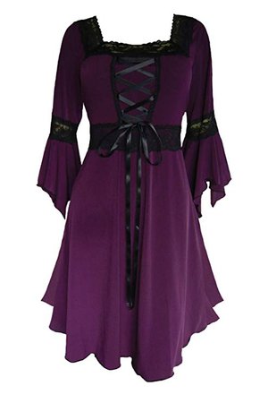 AmazonSmile: Dare to Wear Renaissance Corset Dress: Victorian Gothic Boho Witchy Women's Gown for Everyday Halloween Cosplay Festivals: Clothing