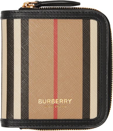 Icon Stripe E-Canvas & Leather Folding Wallet