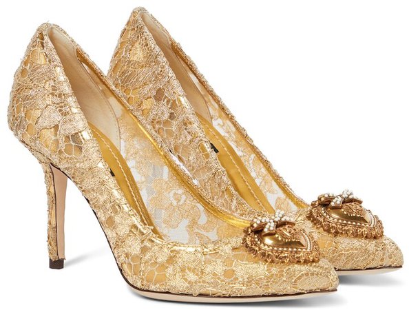 gold lace heels shoes - Google Search