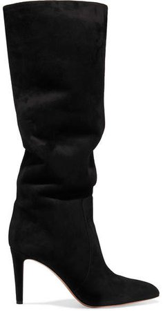 85 Suede Knee Boots - Black