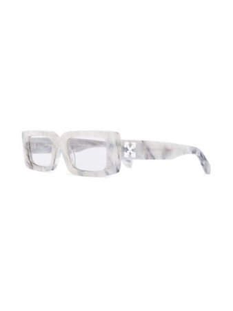 Off-White Arthur marble-effect Rectagular Sunglasses - Farfetch