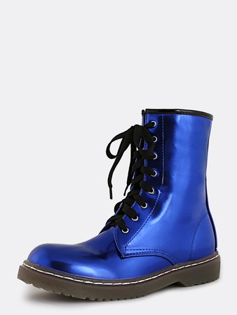 blue combat boots