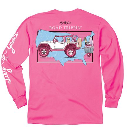 Lily Grace Road Trippin - Crunchberry | Long Sleeve Cotton T-Shirt