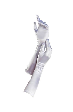 white satin silk gloves