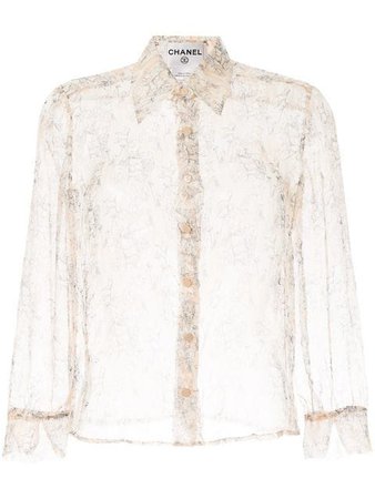 Chanel Vintage long sleeve see-through top