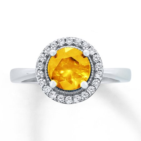 Citrine Ring Lab-Created White Sapphires Sterling Silver | Womens Rings | Rings | Kay