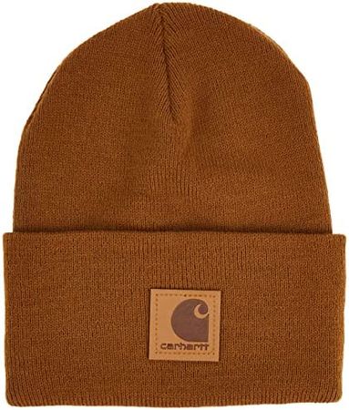 Carhartt Men's Knit Cuffed Beanie, Brown, OFA at Amazon Men’s Clothing store