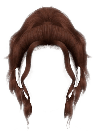 brown auburn short hair ponytail